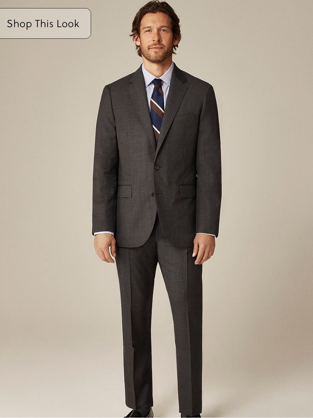 J. Crew Ludlow Slim-Fit Suit Jacket + Pants in Italian Worsted Wool - Charcoal